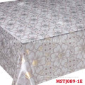 waterproof printed clear pvc table cloth/clear golden printed table cloths